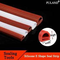 Clearance Sale White/Red Silicone E Shape Strip Rubber Sealing Strip E-shaped E-strip High Temperature Oven Oven Sealing Strip Width 12 x High 10mm