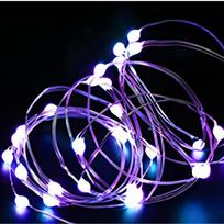 USB LED stygos lemputės varinės sidabrinės vielos girliandos lemputės vandeniui atsparios LED fėjos lemputės Kalėdų vestuvių vakarėlio dekoravimui 3M-By USB violetinė