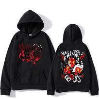 Helluva Boss Su Gobtuvu Anime Spaudinys Animacinis Patogūs Megztiniai Ilgomis Rankovėmis Harajuku Kawaii Drabužiai Sudaderas Mielas Fleece Gobtuvas XS black