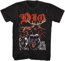 DIO Roko Grupė Sunkiojo Metalo Roko Grupė Amerikietiškas Retro Skaitmeninė Tiesioginė Įpurškimo Europos ir Amerikos Vintage Trumpomis Rankovėmis Marškinėliai L brown