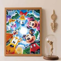 Disney 5D Diamond Painting Set DIY Mickey Friends Handmade Diamond Art Decoration Home Decor Round 20x30cm blue