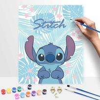 Disney Stitch Floral Paint By Number Kit Number Drawing Canvas DIY Picture Home Decor Painting Wall Art Decoration Gift For Living Room 50x70cm gray