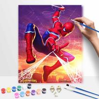 Marvel SpiderMan oil painting digital painting art kit handmade diy painting home decoration gift 40x50cm red