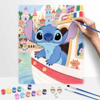 Disney Stitch Lilo and Stitch Paint by Numbers Painting Art Kit Home Decor Gift 20x30cm gray