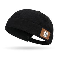 Velvetinė kepurė be snapelio vyrams ir moterims, vienspalvė, retro kepurė-kaušas, reguliuojama, kepurė-šalmas, gatvės stiliaus, hip-hop kepurės black