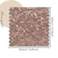 Prabangus metalinis nerūdijančio plieno sieninis mozaikos 3D vonios mozaikos plytelės aliuminio šešiakampės mozaikos sienos lipdukas lipnus 1Pcs