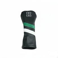 4 Pieces Golf Club Headcover Set Soft Lined PU Leather Headcovers Lining Driver Wood H black