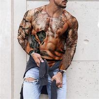 Raumenų Tatuiruotė Vyriški Kompresiniai Marškinėliai Ilgomis Rankovėmis Vilkas Drakonas Sportinė Apranga Rashguard Fitnesas Sporto Salės Viršūnės Marškinėliai Streetwear Marškinėlis XL black