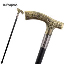 Geltonos dervos erelio vaikščiojimo lazda Madingas dekoratyvinis plieninis strypas Elegantiškas vyriškas cosplay lazdelės rankena Kryžiuočio lazda 93cm gray