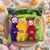 Cartoon T-Teletubby Ornamental  Pillowcases cushion covers living room sofas home decor gifts 12x12Inch black