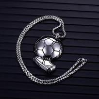 European and American Fashion World Cup Football Retro Men's Football Products Men's Necklace Pendant 60CM(Necklace Long) black
