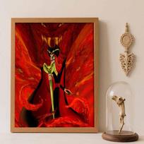Disney Diamond Painting Kit Jafar Aladdin Hand Embroidery 5D DIY Diamond Art Home Decor Creative Handicrafts for Fans of Classic Animation Wall Art Round 20x30cm brown
