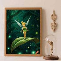 Disney diamond painting full diamond 5D Tinkerbell diamond art home decoration creative handicrafts Round 20x30cm brown