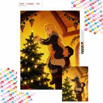 Disney Diamond Art Painting Kit Christmas Tree Decor 5D Diamond Painting Dot Art Home Wall Decor Round 20x30cm orange