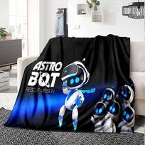 1 vnt. Astro Bot gelbėjimo misija flanelės pledas, skirtas itin minkštam, mielam komfortui, kelionėms, lovai, sofai Y7233 75cmx90cm black