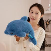 Aquatic Animal Plush Toy Stuffed Killer Whale Shark Sea Lion Dolphin Adorable Sleeping Companion Gift 35cm gray