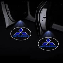 LED Car Door Welcome Light Decoration Light Car Badge logo For Mitsubishi outlander Triton L200 ASX Mirage Pajero Eclipse Colt VK4 black
