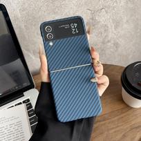 Samsung Z-Flip7/Z-Flip6 Carbon Fiber Magnetic Ultra-Thin Hard Shell Drop-Proof Foldable Phone Case Galaxy Z Flip7 mėlyna