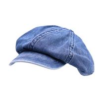 Spring And Summer Sweet Cowboy Beret Female Face Small Versatile Cloud Hat Big Head Circumference Octagonal Hat Japanese Painter Hat L（58-60cm） blue