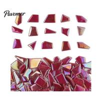 Irregular Glass Mosaic Tiles Iridescent Bulk for Crafts, 200/400g Broken Stained Gems Pieces DIY Home Garden Art Projects, Handmade Crafts Decor 200g