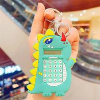 Accessories Digit Calculator Electronic Calculator Dinosaur Calculator Keychain Pocket Calculator cyan blue