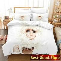 3D Lady Gaga Beding Set Printed Bed Linen Set With Pilowcase Bed Soft Duvet Cover Soft Single Double Quen Super King-Sized Dimensionsd Dimensions boys 140*200cm Double gray