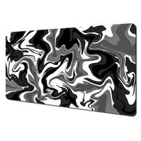 Black and Grey Abstract Art Pattern Design Mouse Pad Desk Mat with Stitched Edge Rubber Antislip Gaming Mat Keyboard Mouse Pads 400x900x2mm