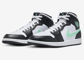 DQ8426-103 Nike Air Jordan 1 Mid Green Glow (Men's) 9 gray