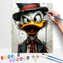 Disney Donald Duck Oil Art Painting Kit Home Wall Decor Handmade Gift Modern Abstract Canvas Prints Artwork Room Decoration Supplies 20x30cm black