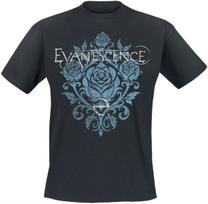 Mėlyna rožė Evanescence T-shirt Vyrams Moterims Metalinis Roko grupės Grafinis Marškinėlis Oversized Unisex Trumpomis Rankovėmis Streetwear Medvilnė aukštos kokybės Madinga Medvilnė M gray
