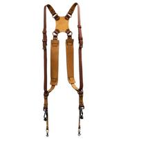 Camera Strap Leather Double Shoulder Leather Harness Strap Photography Gear For DSLR/SLR Camera brown