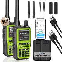 2 vnt. BAOFENG UV-5R Mini dvijuostis radijo ryšio įrenginys (5W/999CH) - Bluetooth programėlės programavimas, NOAA įspėjimas, C tipo greitas įkrovimas USB Plug