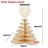 7 Ters Heart Mr & Mrs Ferrero Rocher Pyramid Wedding Chocolate Dessert Candy Display Stand Holder Valentine's Day Chocolate Gift beige