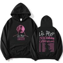 Lil Peep 30th Birthday Celebration 2026 Tour Hoodies Long Sleeve Casual Hooded Sweatshirt Hip Hop Streetwear Graphic Print Hoody XXL black
