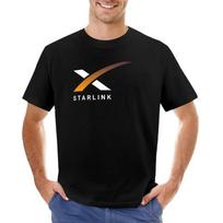 SpaceX Starlink Oficialaus Logotipo Marškinėliai L juoda