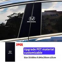 HONDA Automobilio Lipdukas Automobilio B stulpelio Vidurinio Stulpo Dekoro Dangtelis Įbrėžimams Atsparus Saulės Apsaugos Vinilo Decalai Priedai 25x50cm black