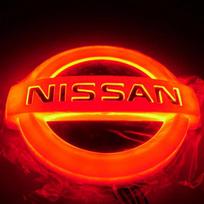 LED Automatinis Šviesos Galinis Ženklelio Lipdukas Nissan TIIDA X-TRAIL Geniss LIVINA Cedric Automobilio Stiliaus Emblema Lipdukas Modifikavimo Dekoracija 11.7x10 red