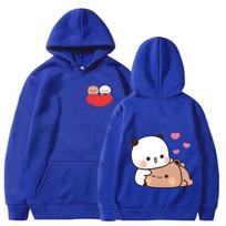 Bubu ir Dudu Pandų Hoodies Vyriški Estetiniai Grafiniai Juokingi Kawaii Burbulinės Arbatos Hoodies Unisex Anime Harajuku Vintage Megztiniai XXXL blue