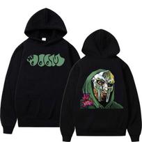 Dainininkas Mf Doom Madlib Madvillain Metal Face Puloveris su gobtuvu Audinys Gatvės mada su gobtuvu Laisvalaikio bėgimo bliuzonas Cyberpunk 3XL black