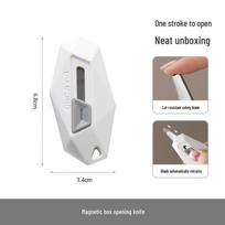 FaSoLa Mini Portable Utility Knife - Magnetic Multifunctional Opener for Packages and Cardboard Boxes. white