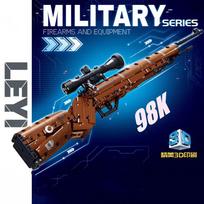 Kar98K statybinių kaladėlių modelis Gali šaudyti Sunkus snaiperio šautuvas Surinkti kaladėles Antrojo pasaulinio karo ginklų serija Vaikams skirti edukaciniai žaislai blue
