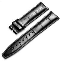 20 mm laikrodžio apyrankė IWC Portofino Mark pakeitimui Odinis dirželis Laikrodžiui Juoda Kava Mėlyna Laikrodžio Diržas Vyriška Apyrankė Hombre Correa 21mm&gold rose pin buckle gray