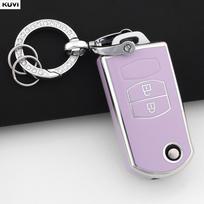 2 3 Mygtukų TPU Automobilio Nuotolinio Valdymo Sulankstomo Rakto Dangtelis Dėklas Apvalkalas Pakabukas Rakto Grandinėlės Apsauga Mazda 2 3 5 6 Cx7 Cx9 Rx8 Mx5 Mpv Demio gray