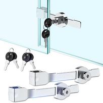 2mm-6mm vitrinos spynos stumdomoms stiklinėms durims 328 lango spyna su raktu All Open white