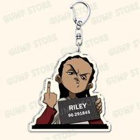 Klasikiniai komiksų ir anime Boondocks raktų pakabukai aksesuarams, krepšiams Huey Riley Scarface Freeman raktų pakabukai papuošalai gerbėjų dovanos beige