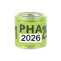 PHA 2026/2027 Balandžio kojos žiedas Vidinis skersmuo 8mm su numeriu Aliuminio-plastiko paukščio kojos žiedas Daugiaspalviai paukščių aksesuarai 50 vnt. yellow
