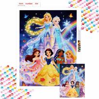 Disney Princesses diamond painting kit handmade diy home decoration for beginners and craft lovers Round 40x50cm gray