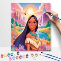 Disney Pocahontas oil painting art painting kit, handmade diy art painting home wall decoration with colorful scenic landscape canvas 30x40cm blue