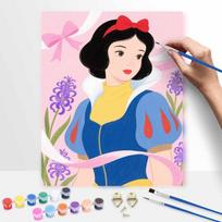 Disney Snow White Paint by Numbers Painting Art Kit Wall Home Decor Gift 20x30cm black