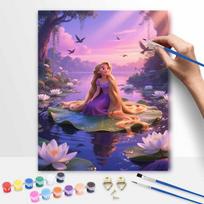 Disney Rapunzel oil painting digital painting art kit handmade diy gifts home decorations 20x30cm pink